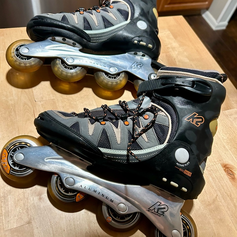 K2 Flight ALX-M Black and Gray Inline Skates with Orange Accents